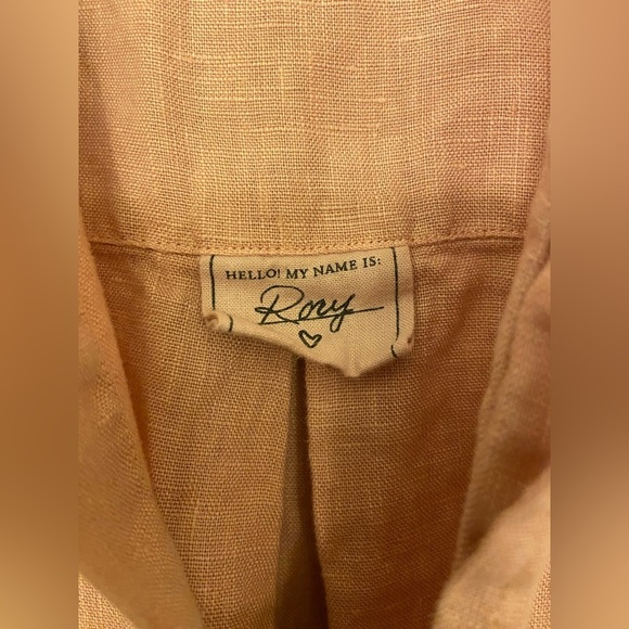 Frank & Eileen Rory Maxi Shirtdress Linen Mauve Size XXS - Picture 9 of 10